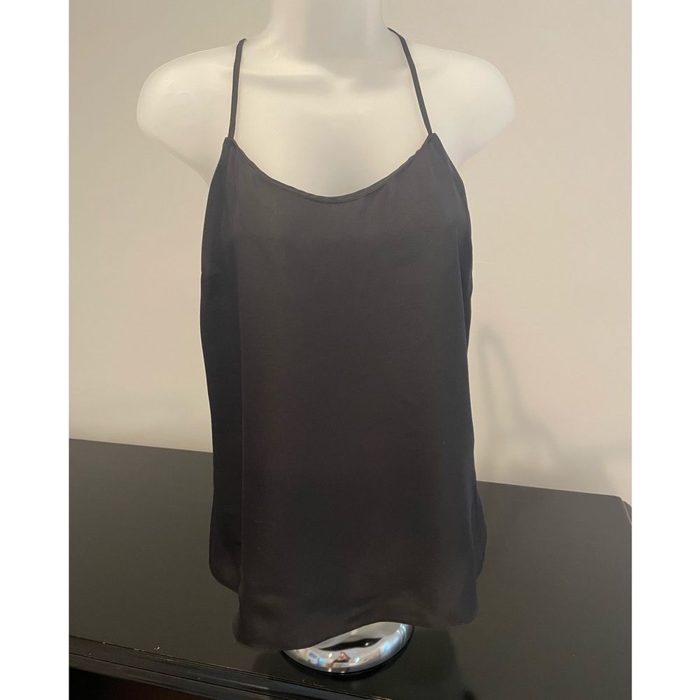 J. Crew Cami Size 0 Tank Top Lightweight Spaghetti Straps Racerback Casual Black